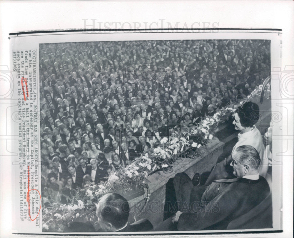 1965 Press Photo President Johnson Humphrey Mrs Johnson - Historic Images