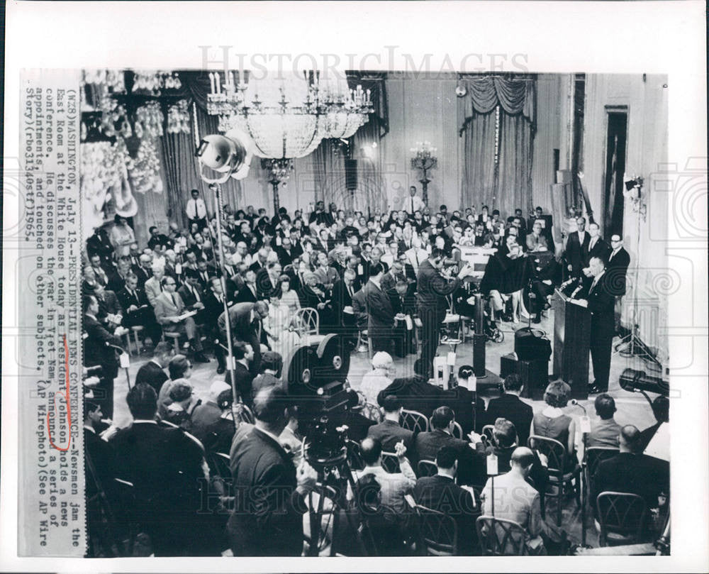 1965 Press Photo Lyndon Baines Johnson President us - Historic Images