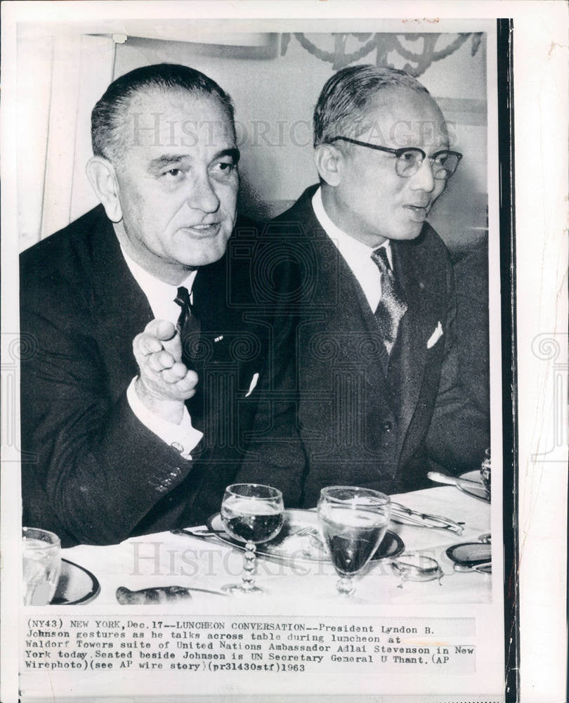 1963 Press Photo Luncheon Conversation - Historic Images