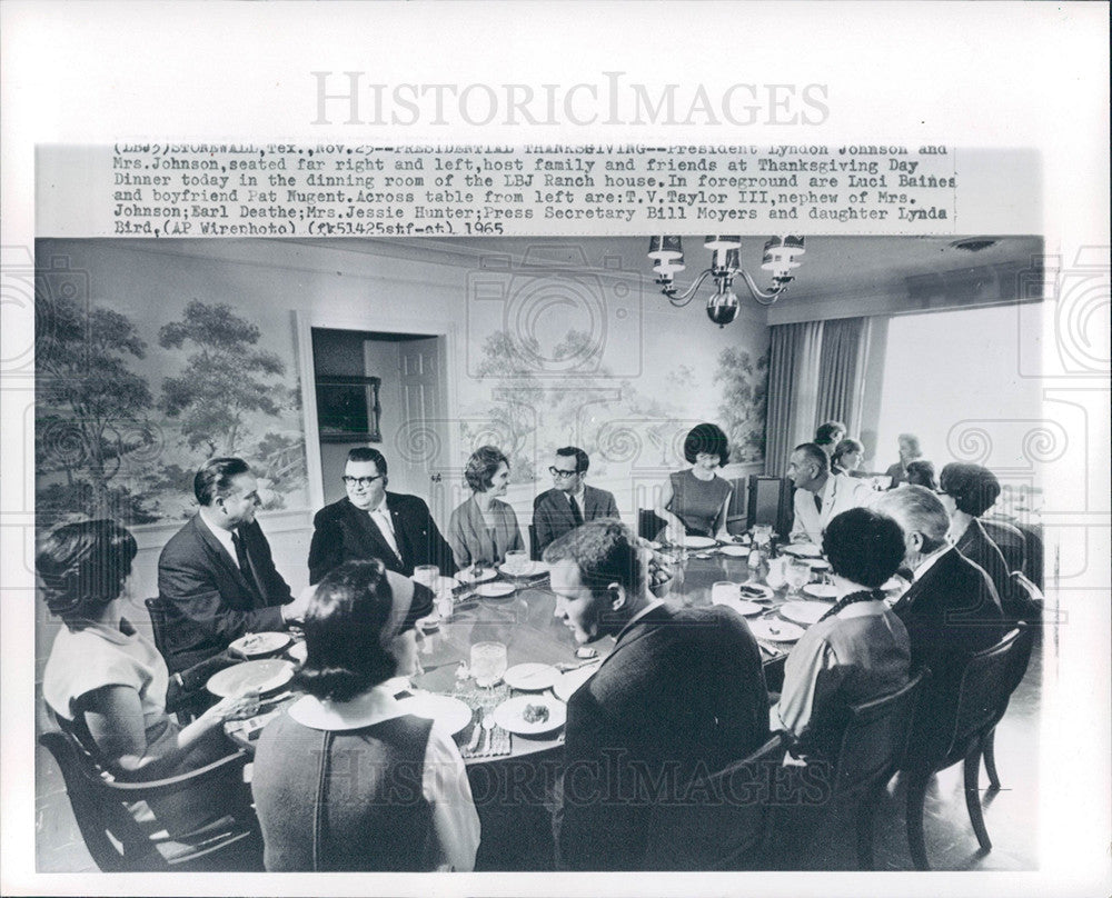 1965 Press Photo Lyndon Johnson thanksgiving texas home - Historic Images