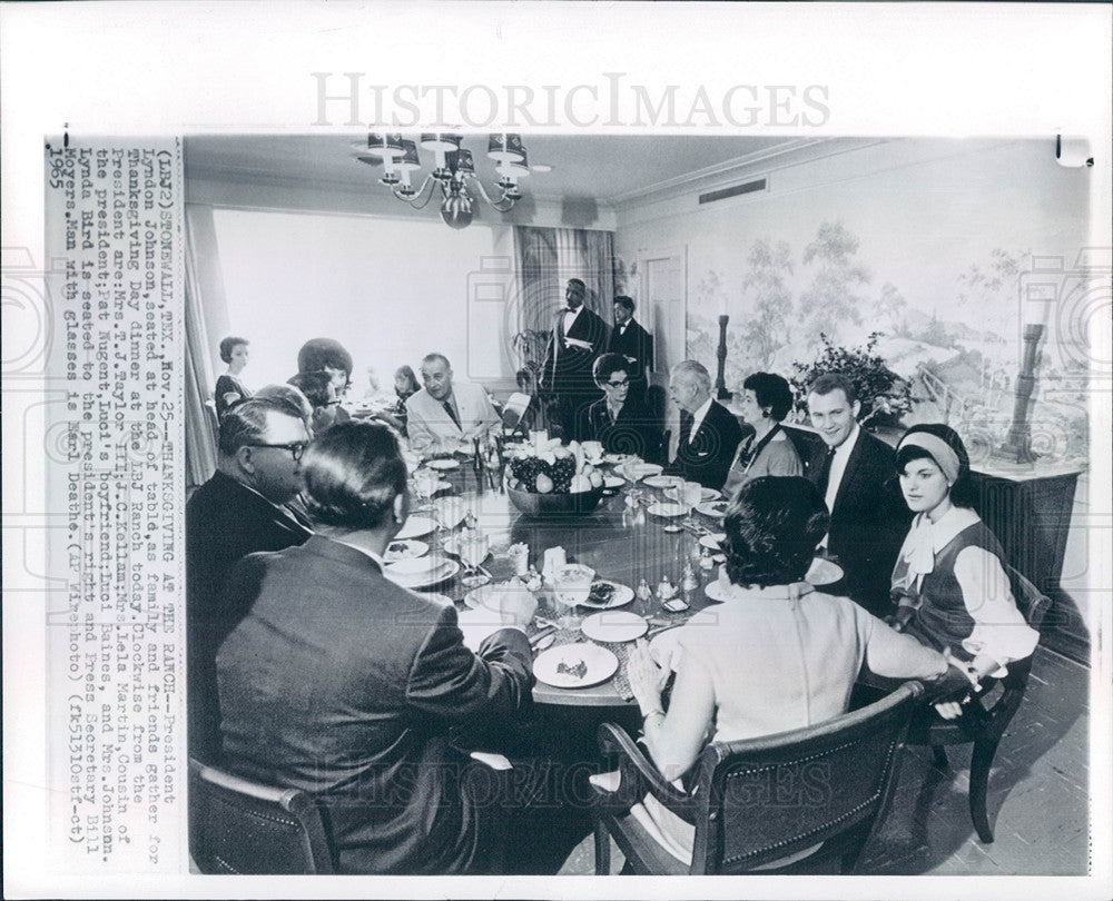 1965 Press Photo Lyndon johnson family tanksgiving Tx - Historic Images