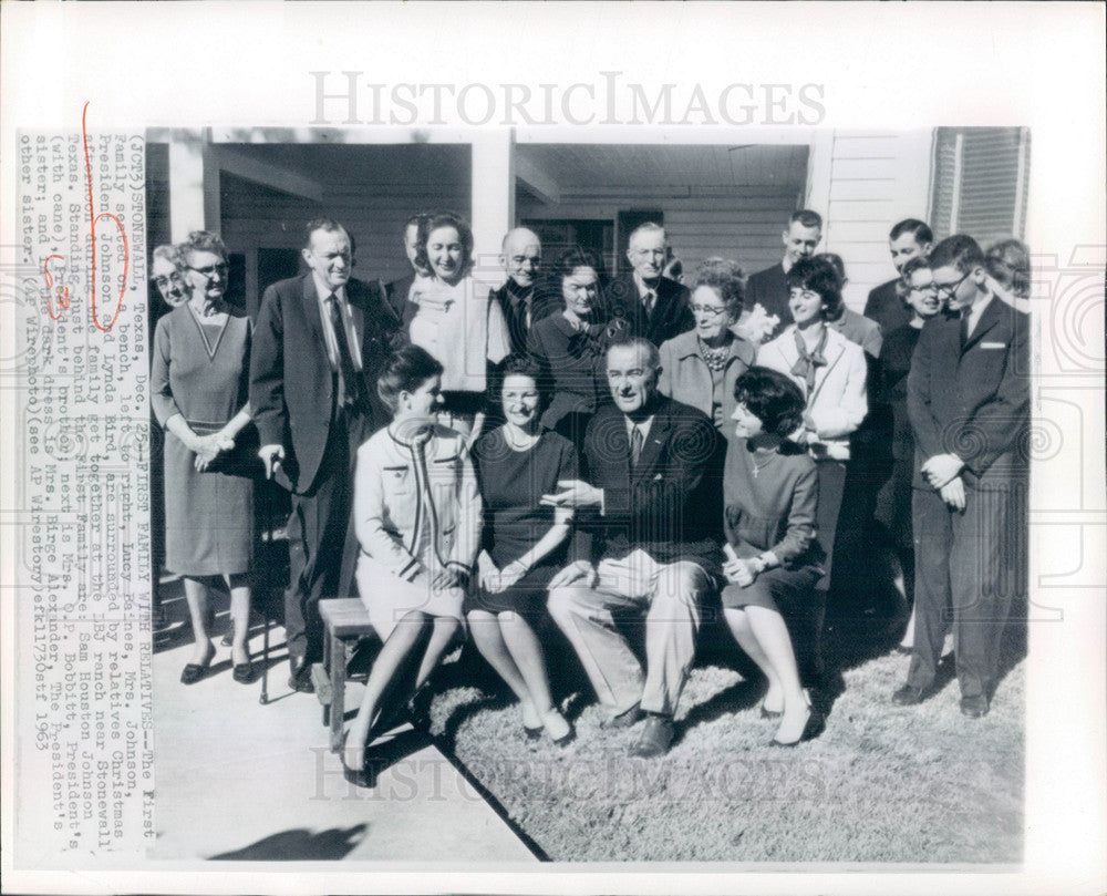 1963 Press Photo Lyndon Johnson relatives Lynda Bird - Historic Images