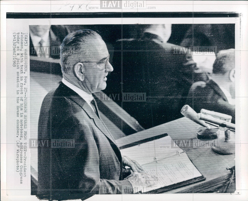 1963 Press Photo President Johnson - Historic Images