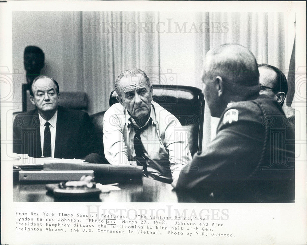 1968 Press Photo Johnson President Humphrey vietnam - Historic Images