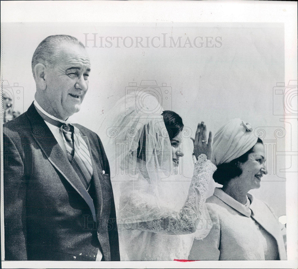 1966 Press Photo Luci Johnson parents wedding church - Historic Images