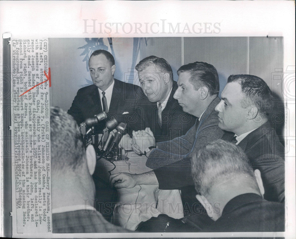 1965 Press Photo john (Firtz) Johnson MEETING CHICAGO - Historic Images