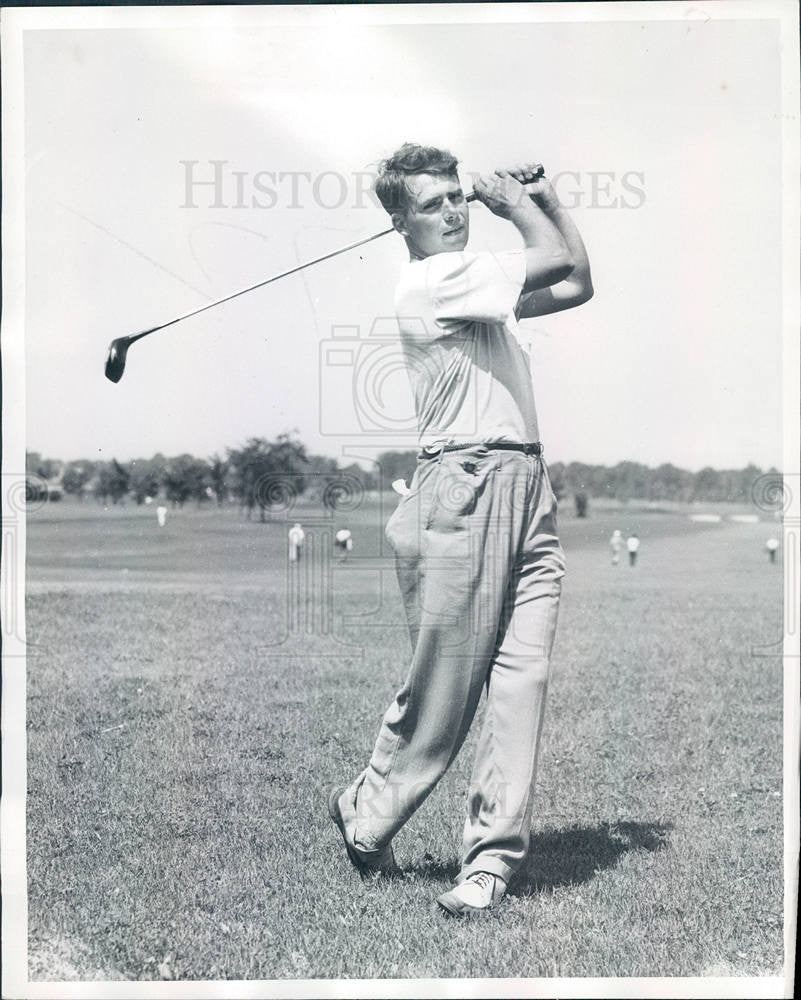 1940 Press Photo Jimmy Johnson Detroit Golf Golfer - Historic Images