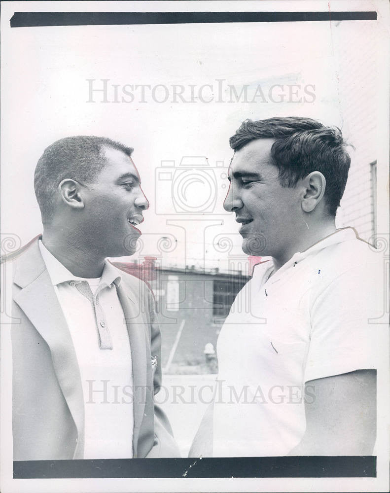 1957 Press Photo John Henry Johnson Rob Miller Football - Historic Images