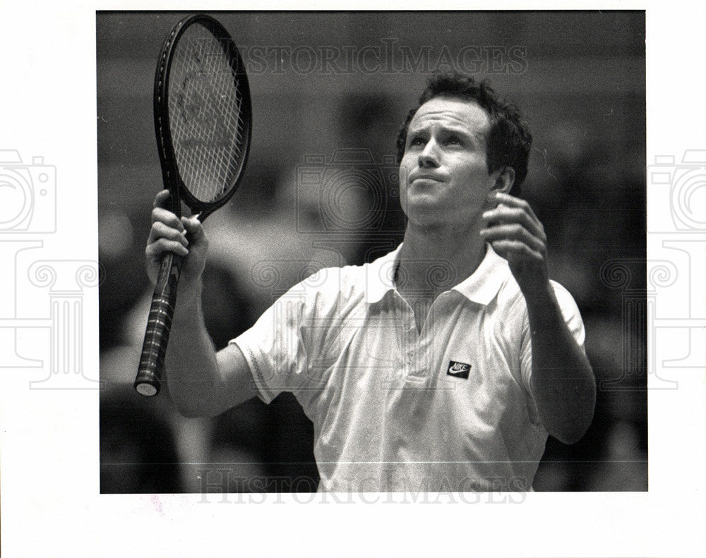 1988 Press Photo John McEnroe Cobo Detroit Tennis Flach - Historic Images