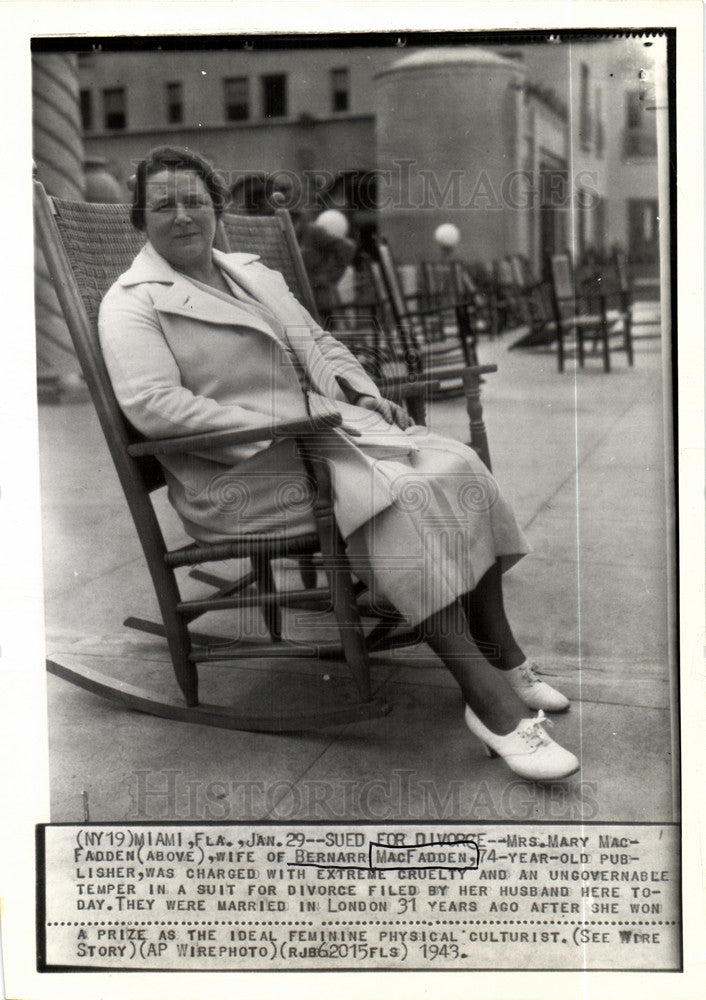 1948 Press Photo Mrs.Mary Macfadden Wife of Bernarr Mc. - Historic Images