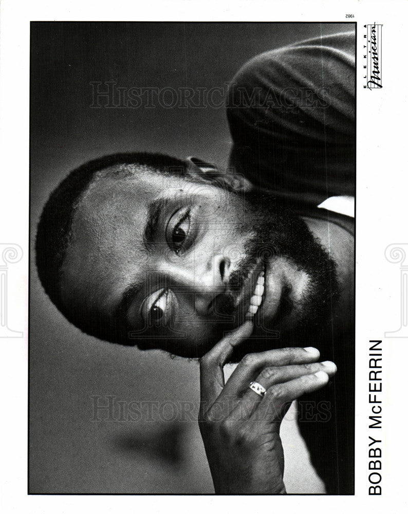 1984 Press Photo Bobby McFerrin Vocalist Conductor Song - Historic Images