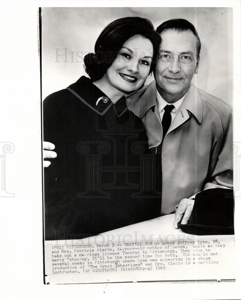 1965 Press Photo Jeffrey Lynna, Patricia Ciarlo, marry - Historic Images