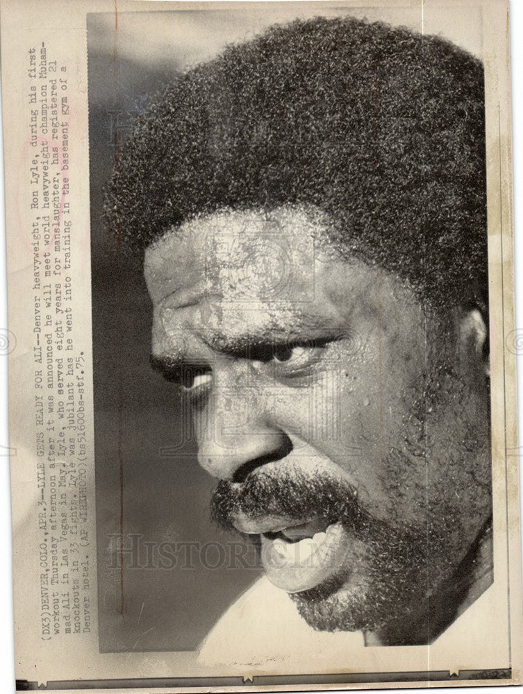 1975 Press Photo Denver Colorado Ron Lyle Muhammad Ali - Historic Images