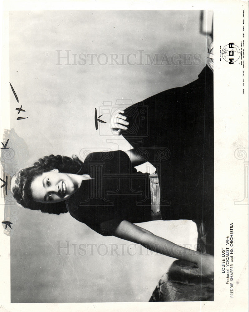 1953 Press Photo Louise Lust vocalist - Historic Images