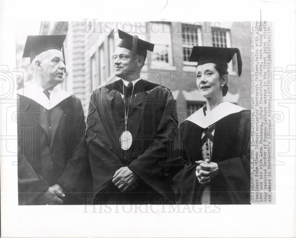 1954 Press Photo Alfred Lunt, Lynn Fontanne, Dickey - Historic Images