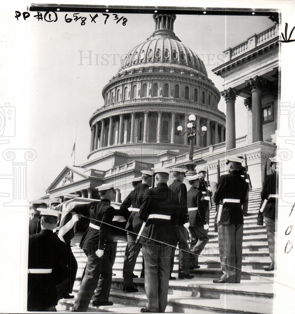 1932 Press Photo Flag draped capitol chambers senate - Historic Images