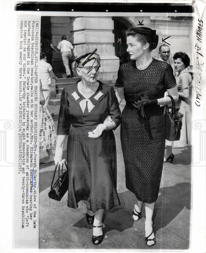 1957 Press Photo Mrs.Joseph McCarty Mrs.Elizabeth Kerr - Historic Images