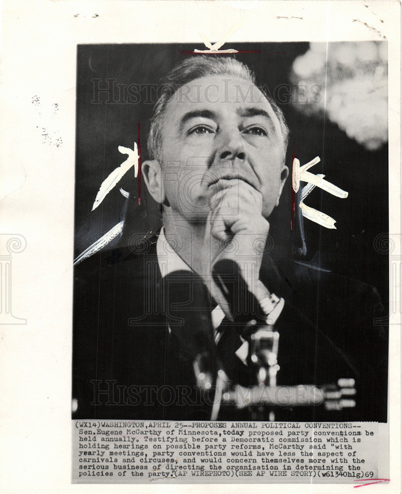 1969 Press Photo Sen. Eugene McCarthy FAVORS LEGAL POT - Historic Images