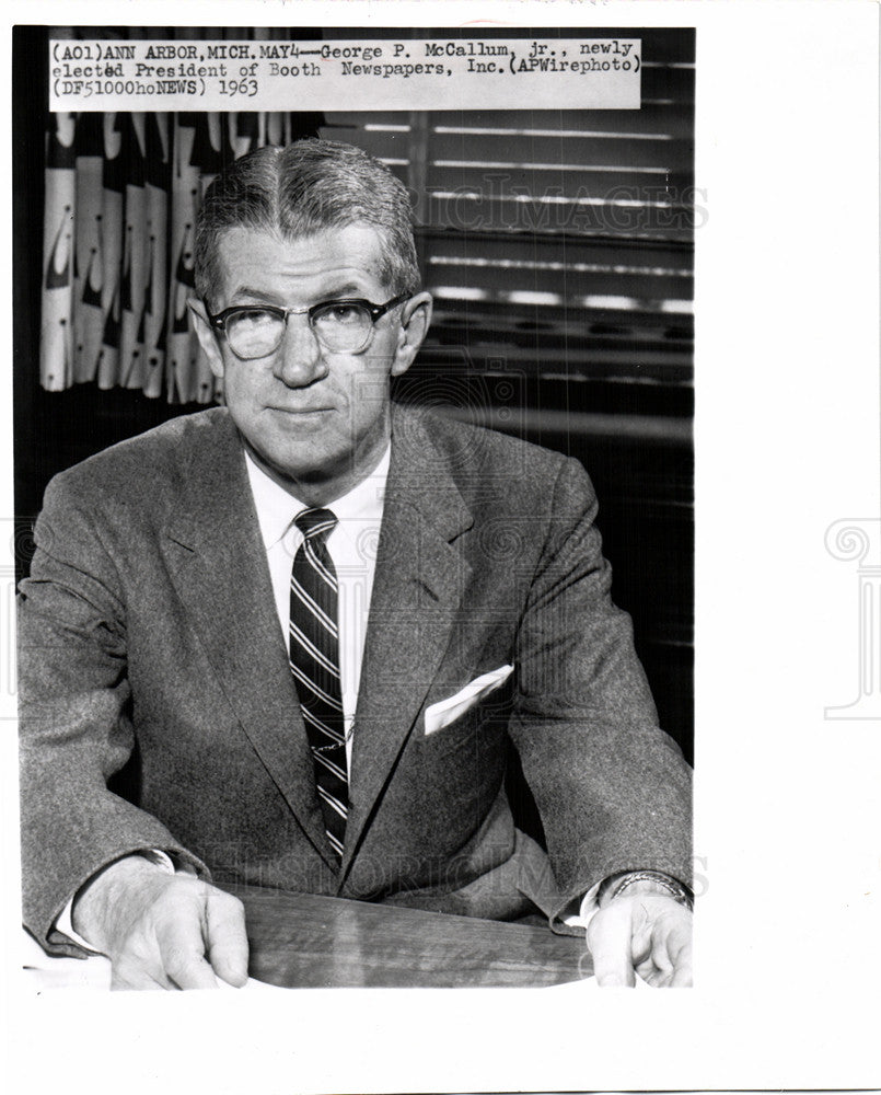 1963 Press Photo George P. McCallum Jr President - Historic Images