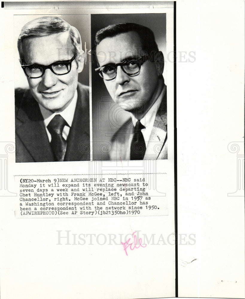 1970 Press Photo Frank McGee Television Journalist NBC - Historic Images