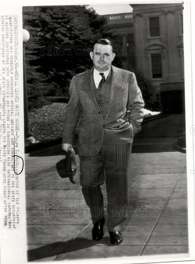 1945 Press Photo Ralph E. McGill Editor - Historic Images