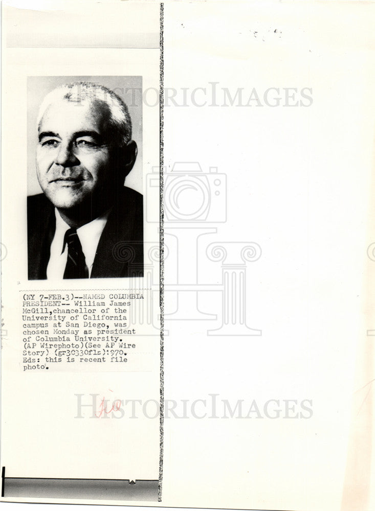 1978 Press Photo Willliam James McGill chancellor - Historic Images