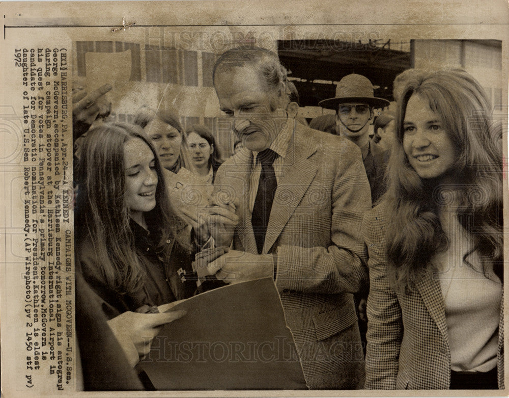 1972 Press Photo George McGovern campaign Kennedy - Historic Images