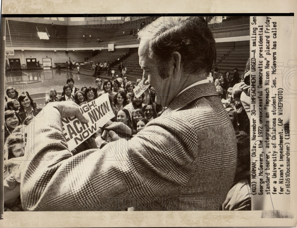 1973 Press Photo George McGovern Historian - Historic Images