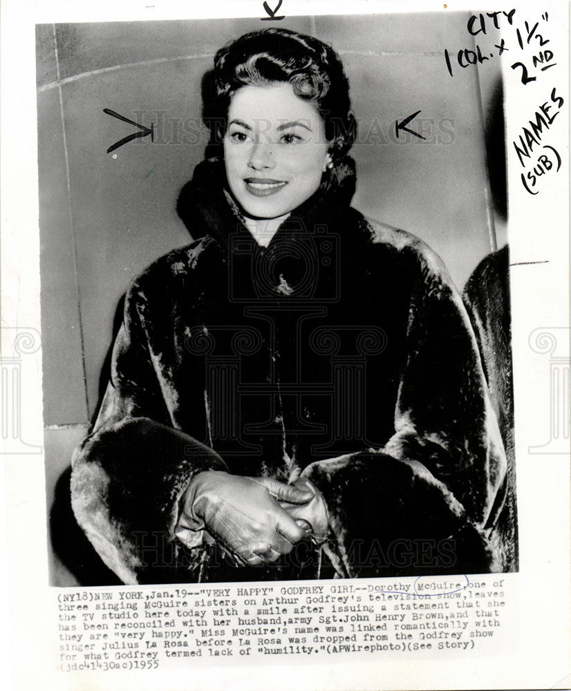 1955 Press Photo Dorothy McGuire - Historic Images