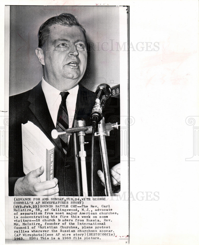 1965 Press Photo Rev. Carl McIntire - Historic Images