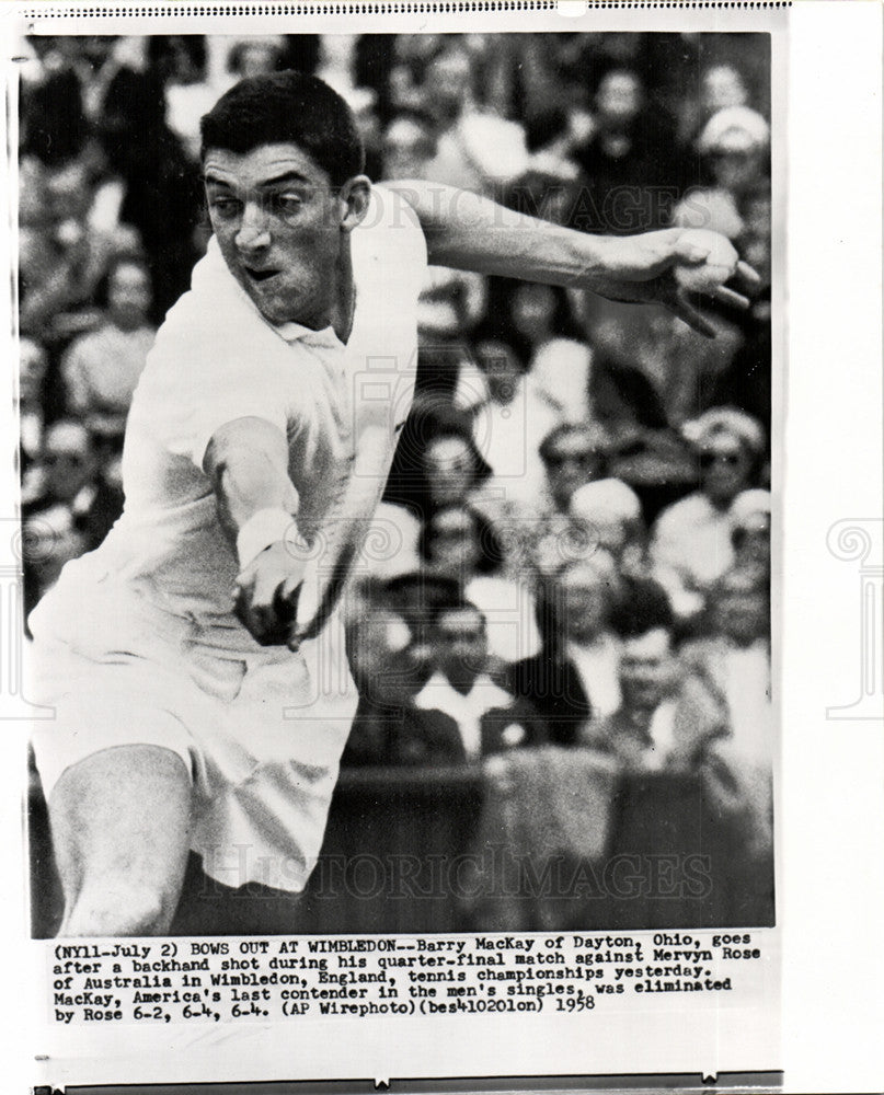 1958 Press Photo Barry MacKay US Ohio tennis Wimbledon - Historic Images