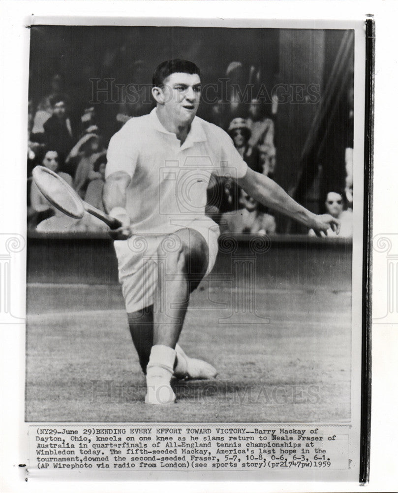 1959 Press Photo Barry Mackay of Dayton ohio wimbledon - Historic Images