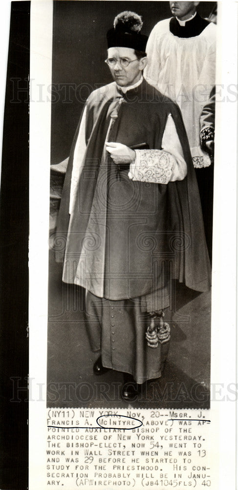 1940 Press Photo Msgr. J. Francis A. McIntyre - Historic Images