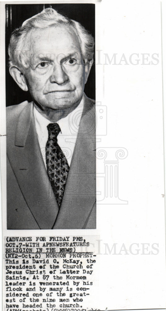 1960 Press Photo David O. McKay - Historic Images