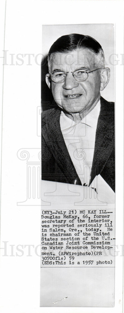 1959 Press Photo Douglas McKay Secretary - Historic Images