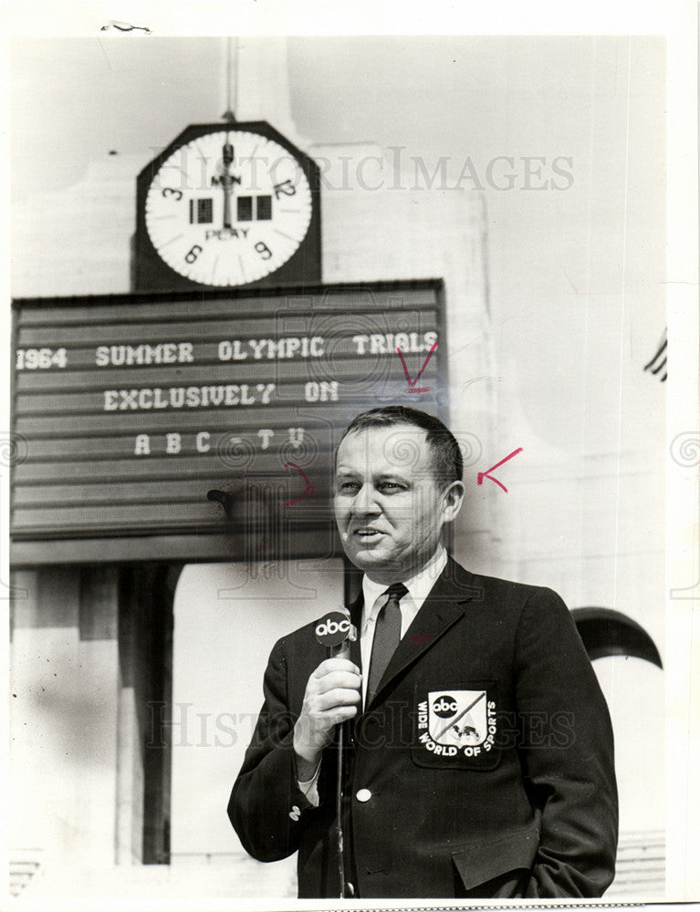 1964 Press Photo jim mckay olympics summer announcer - Historic Images