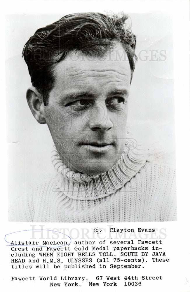 1970 Press Photo Alistair MacLean Scottish novelist - Historic Images