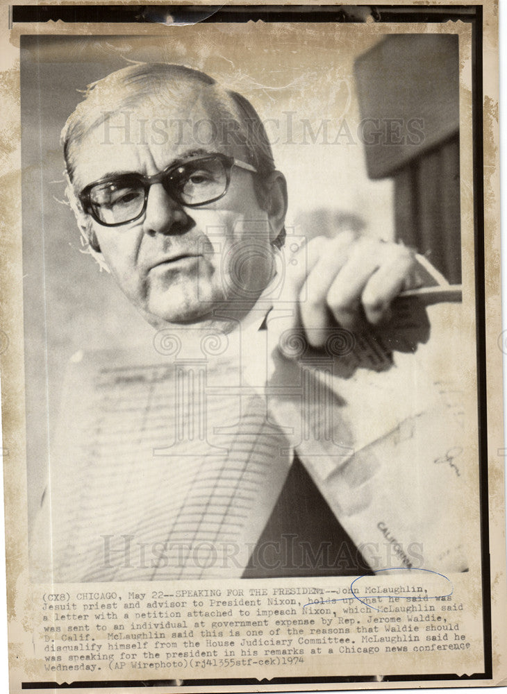 1974 Press Photo John McLaughlin advisor to President - Historic Images