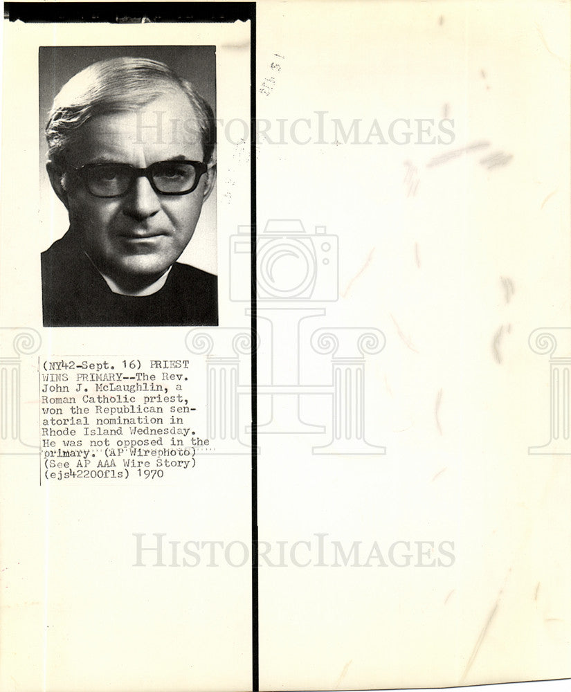 1970 Press Photo John McLaughlin priest wins primary - Historic Images