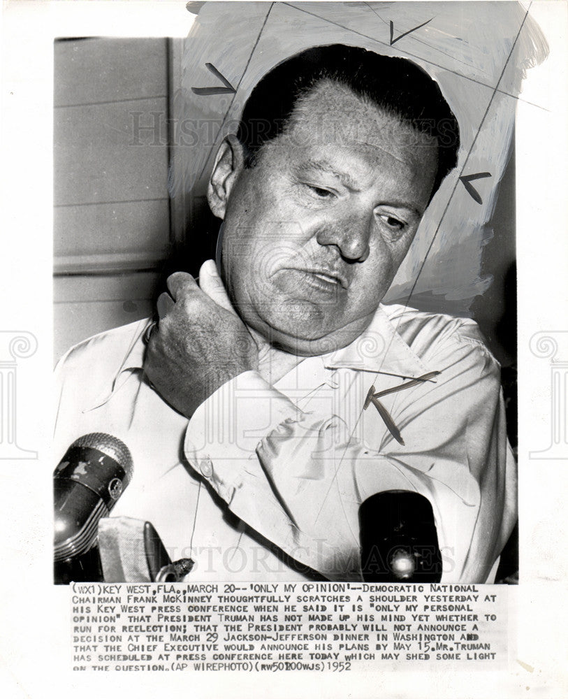 1952 Press Photo Democratic chairman Frank McKinney - Historic Images