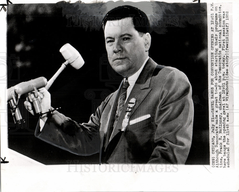 1952 Press Photo Frank McKinney Democrats Convention - Historic Images