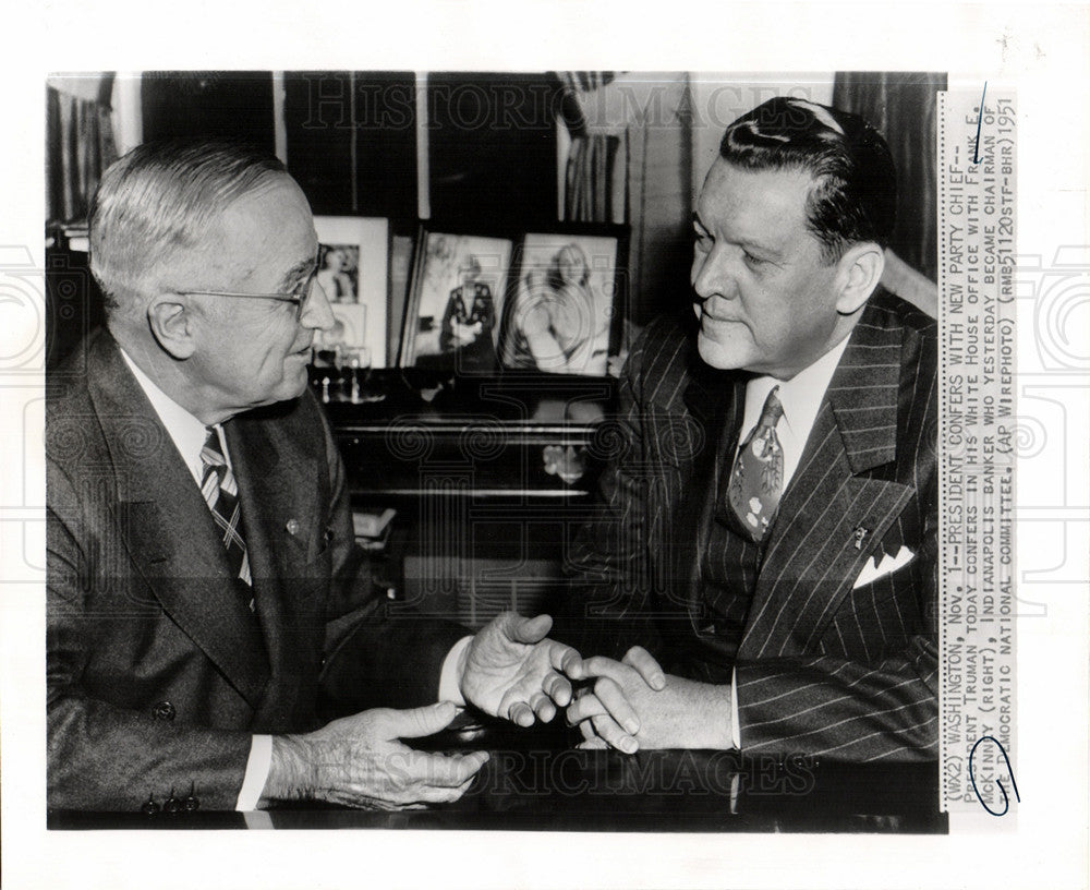 1951 Press Photo President Truman Frank McKinney - Historic Images