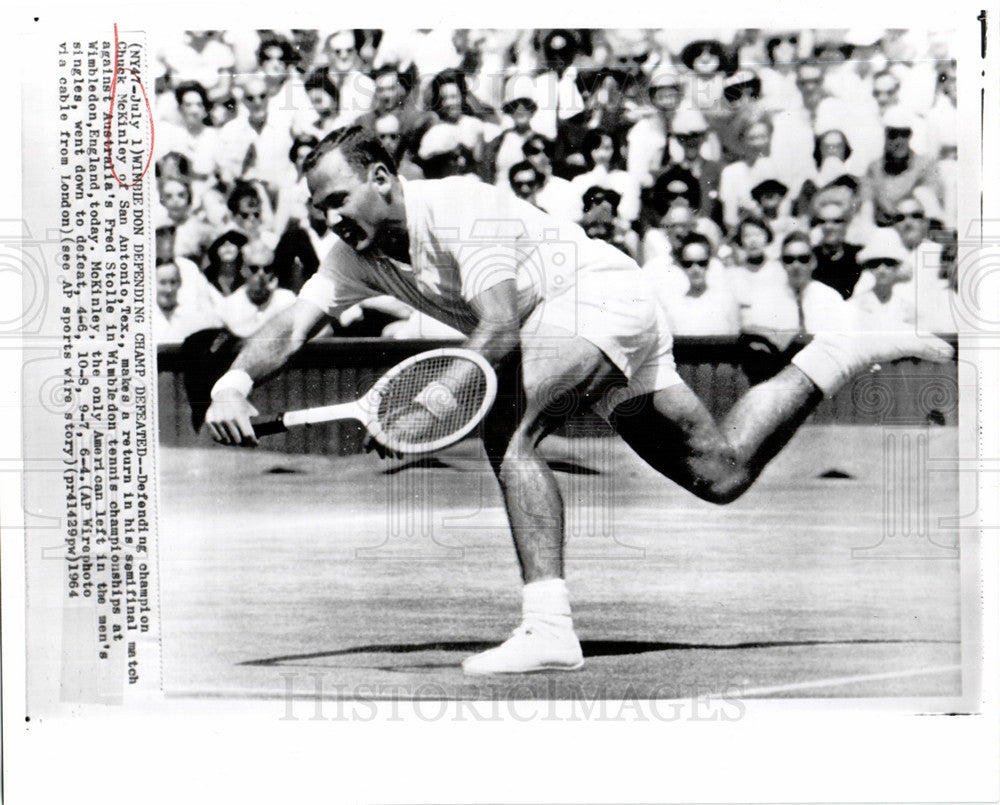 1964 Press Photo Chuck McKinley tennis Player - Historic Images