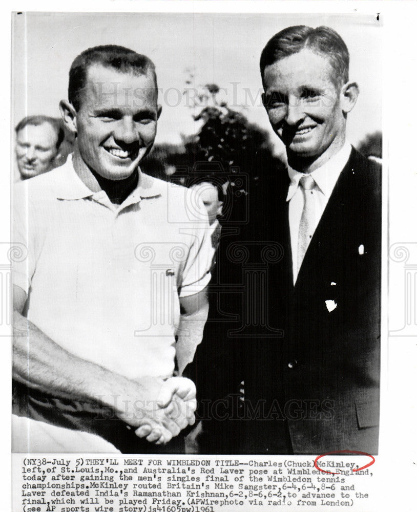 1938 Press Photo Charles McKinley Wimbledon Rod Laver - Historic Images