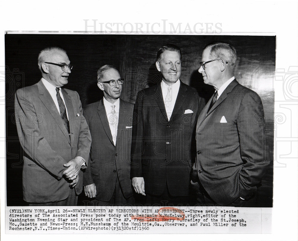 1960 Press Photo McKelway Editor Star Bradley President - Historic Images