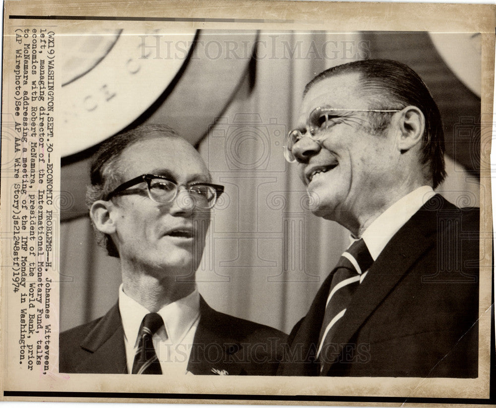 1974 Press Photo Johannes Washington Economic McNamara - Historic Images