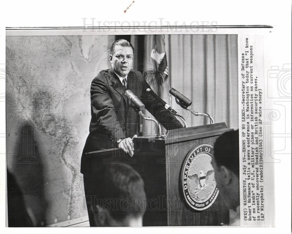 1963 Press Photo Robert McNamara - Historic Images