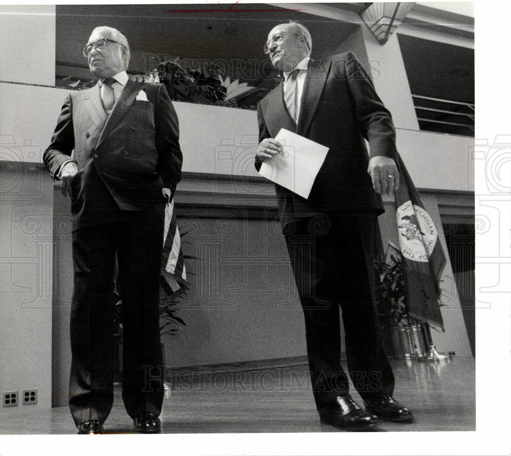 1991 Press Photo Detroit mayor Coleman Young McNamara - Historic Images