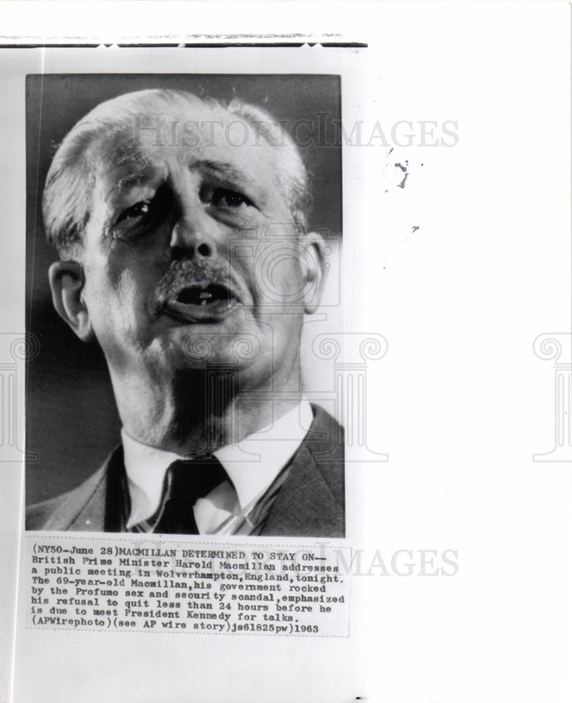 1963 Press Photo Harold Macmillan, Profumo sex scandal - Historic Images