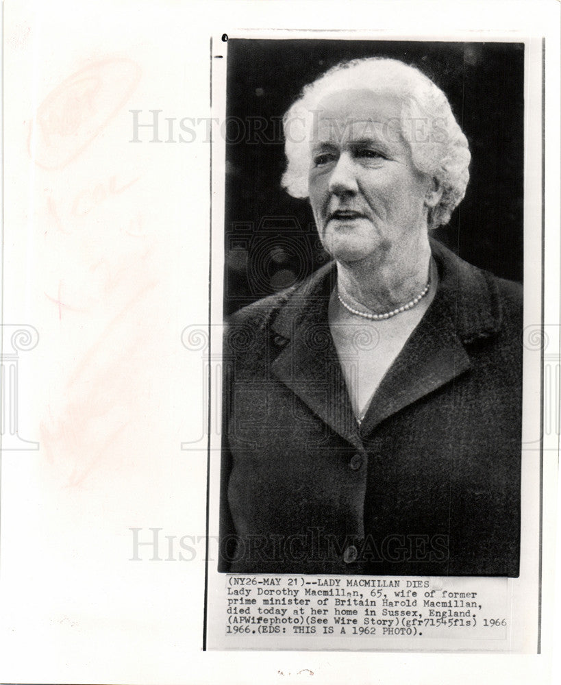 1966 Press Photo Lady Dorothy Macmillan - Historic Images